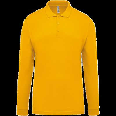 Polo piqué manga larga 100% algodón Yellow L