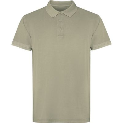 Polo unisex 100% algodón Kaki Claro Lavado M