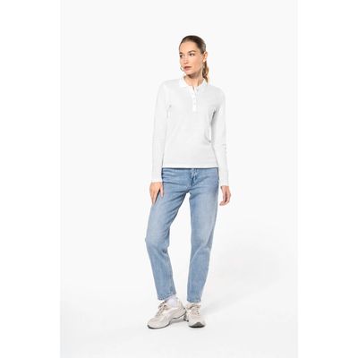 Polo de manga larga entallado mujer