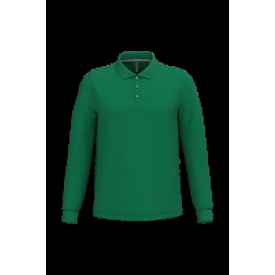 Polo manga larga hombre algodón piqué Kelly Green 4Xl