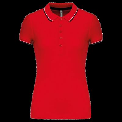 Polo mujer algodón con 5 botones Red / Navy / White S