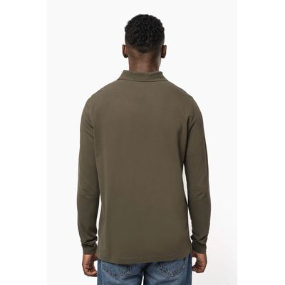 Polo manga larga hombre algodón piqué