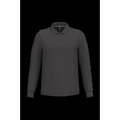 Polo manga larga hombre algodón piqué Dark Grey Xxl