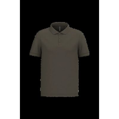 Polo piqué manga corta de algodón Dark Khaki L