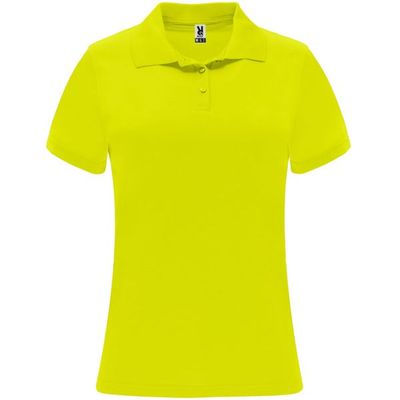 Polo técnico de manga corta para mujer Amarillo Fluor 2Xl