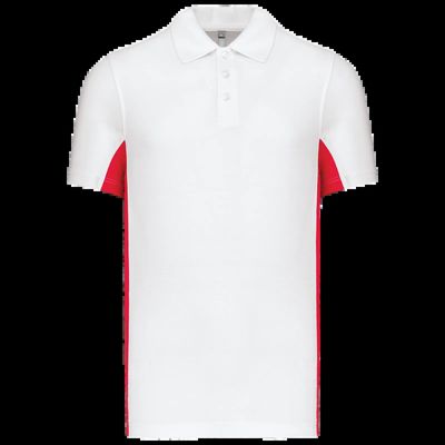 Polo manga bicolor hombre White / Red 3Xl