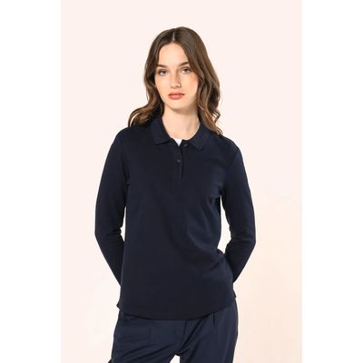 Polo manga larga mujer corte recto