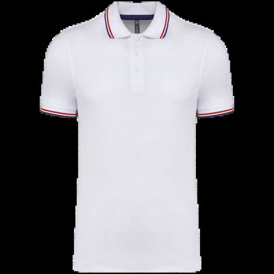 Polo de manga corta algodón White / Navy / Red Xl
