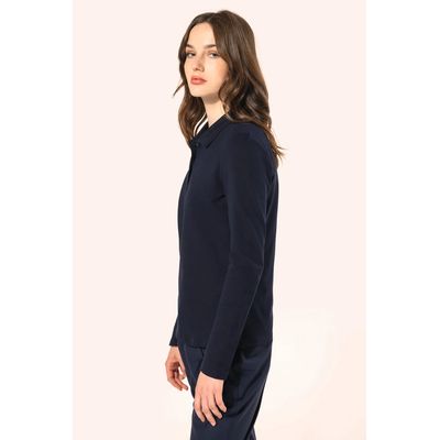 Polo manga larga mujer corte recto