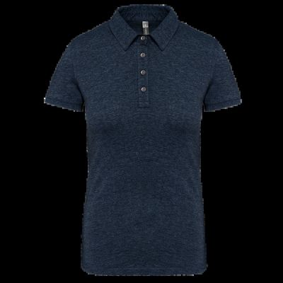 Polo básico de manga corta para mujer French Navy Heather S