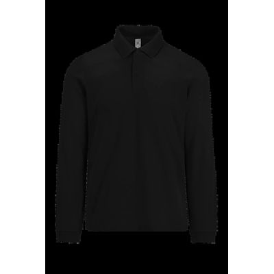 Polo manga larga hombre básico Black S