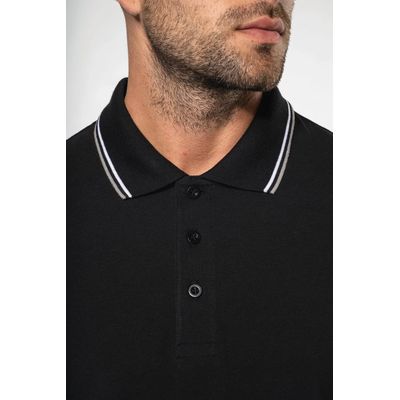 Polo ajustado manga larga hombre