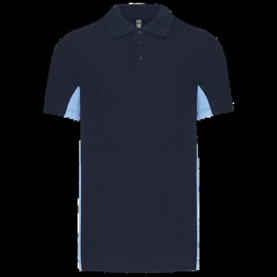 Polo manga bicolor hombre Navy / Sky Blue M