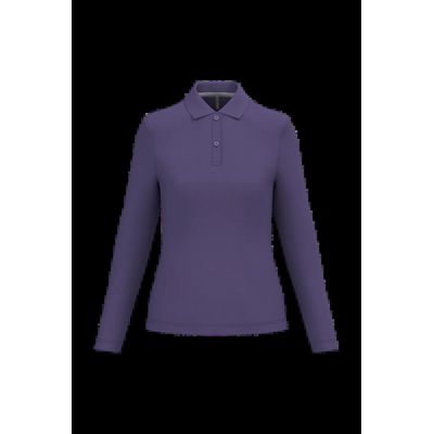 Polo manga larga mujer algodón lavable Purple Xl