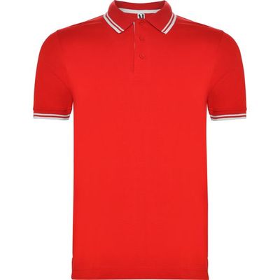 Polo Manga Corta detalles en contraste Rojo/Blanco L