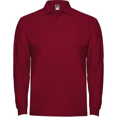 Polo Manga Larga con Puños Granate Xl