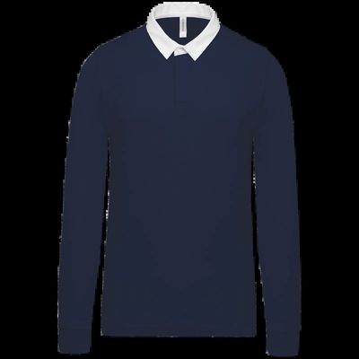 Polo Rugby 100% Algodón Peinado Navy / White 3Xl