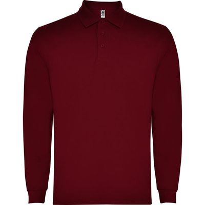 Polo Manga Larga con Cuello y Puños Acanalados Granate M