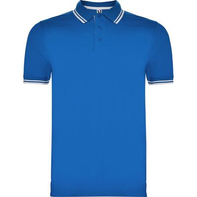 Polo Manga Corta detalles en contraste Royal/Blanco 2Xl