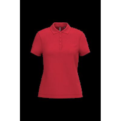 Polo piqué de manga corta de mujer Red S