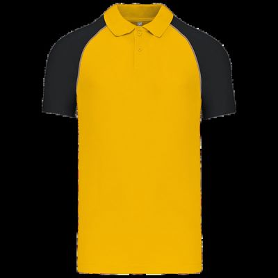 Polo baseball manga corta Yellow / Black Xl