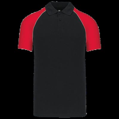 Polo baseball manga corta Black / Red L