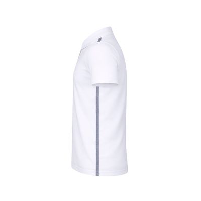 Polo Blanco Transpirable con Línea Gris