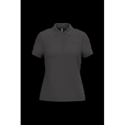Polo piqué de manga corta de mujer Dark Grey Xxl