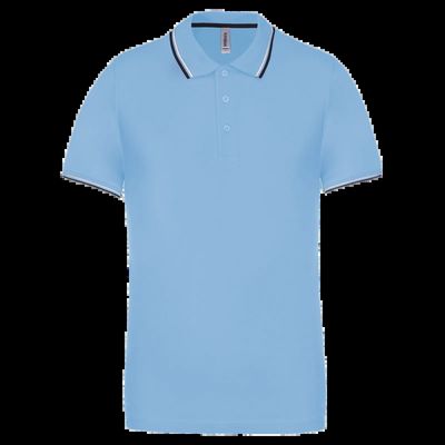 Polo de manga corta algodón Sky Blue / Navy / White Xl