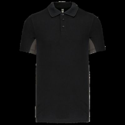 Polo manga bicolor hombre Black / Dark Grey Xxl