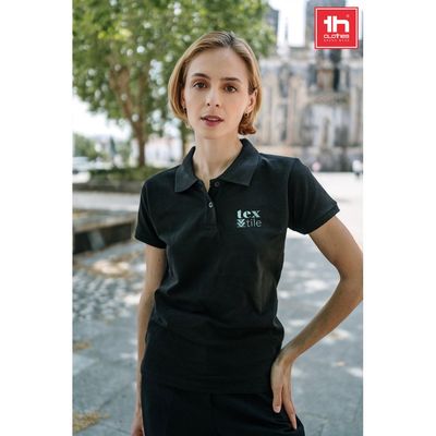 Polo de mujer cuello y mangas de canalé