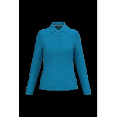 Polo manga larga mujer algodón lavable Tropical Blue Xxl