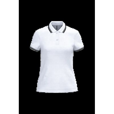 Polo a rayas mujer manga corta White / Black Xl