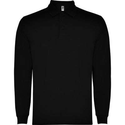Polo Manga Larga con Cuello y Puños Acanalados Negro 2Xl
