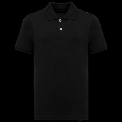 Polo algodón orgánico infantil Black 6/8 Ans