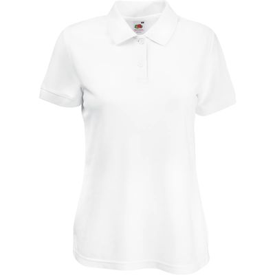 Polo mujer piqué White M