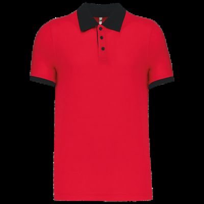 Polo bicolor hombre Red / Black Xl