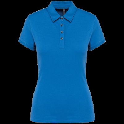 Polo básico de manga corta para mujer Light Royal Blue S