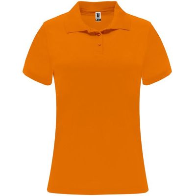 Polo técnico de manga corta para mujer Naranja Fluor M
