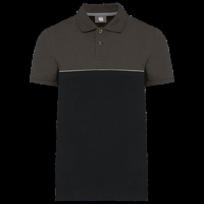 Polo bicolor manga corta unisex Black / Dark Grey Xs