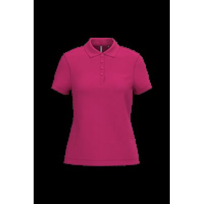 Polo piqué de manga corta de mujer Fuchsia S
