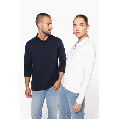 Polo piqué manga larga 100% algodón