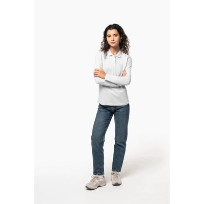 Polo manga larga mujer algodón lavable