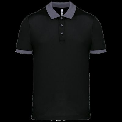 Polo entallado y estilo moderno Black / Sporty Grey Xxl