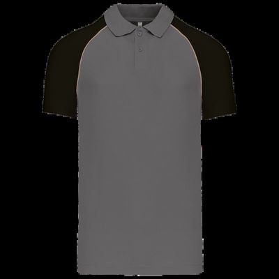 Polo baseball manga corta Slate Grey / Black S