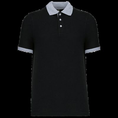 Polo bicolor hombre Black / Oxford Grey S