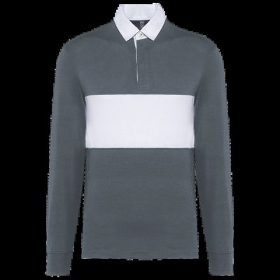 Polo rugby manga larga algodón Sporty Grey / White S