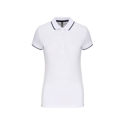 Polo 5 botones mujer White / Navy / White L