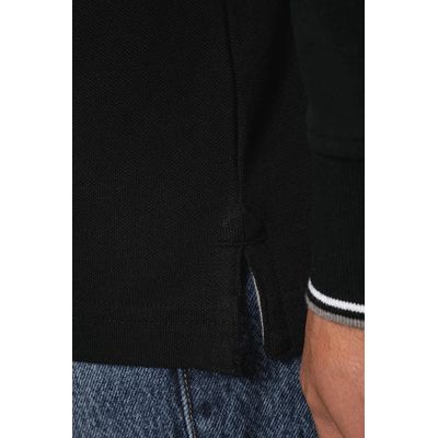 Polo ajustado manga larga hombre