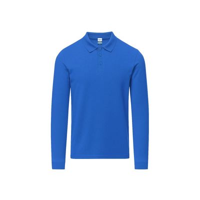 Polo adulto manga larga tejido piqué Azul L